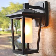 The only reason they aren't getting 5 stars is because the picture looks like they are black and a brass color but the brass is actually very yellow gold. Buy Log Barn Large Outdoor Wall Light Farmhouse Sconce With Frosted Glass Cylinder For Entryways Hallway Garden 9 8 L 8 W 14 8 H A03319 Black Online In India B07c2p3c3t