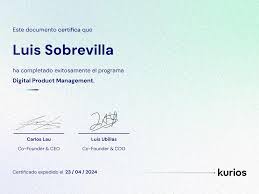 Certificado de Luis Sobrevilla