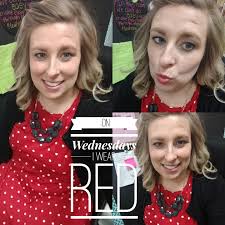 Wearing red for teacher appreciation week