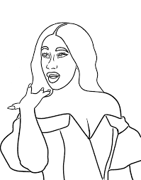How to draw cardi b! Pretty Cardi B Coloring Page Free Printable Coloring Pages For Kids