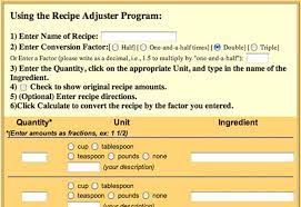 Cook S Tool Online Recipe Quantity Calculator Cooking Tools Online Food Recipe Conversions