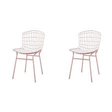 This rolling swivel chair has fully adjustable lift height with exceptional lumbar support, and features luxurious top grain upholstery in vintage white with decorative vertical stitching. Manhattan Comfort Madeline Dining Chair 31 89 In Rose Gold And White Set Of 2 2 197amc6 Rona