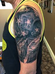 Half Sleeve Black American Flag Tattoo Pin On Flag Tats