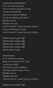 Harry Styles Updates On Twitter The Lyrics To Watermelon Sugar Watermelonsugar Fineline