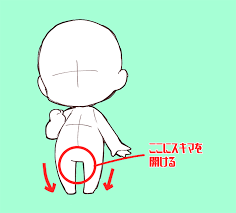 やわらかさと骨盤の大きさが決め手 デフォルメキャラクターのポージング 5つのコツ いちあっぷ マンガのスケッチ ちびキャラ ポーズ ちびキャラの描き方