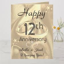 Personalised Vintage Silk 12th Wedding Anniversary Card Zazzle Com In 2020 Wedding Anniversary Cards Anniversary Cards 12th Wedding Anniversary