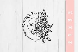 Download Floral Lion Svg Cut File