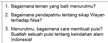 Soal puisi rakyat kelas 7 dan pembahasannya bahasa indonesia kelas 7 semester 2 assalamualaikum di video kali ini pembahasannya yaitu mengenai soal pilihan ganda, soal mengisi dan soal essay. Soal Bahasa Indonesia Wacana Sobat Pelangi Puisi Nisa Juara Untuk Sd Mi Kelas 1 3 Pertanyaan Pada Jadwal Berguru Dari Rumah Di Tvri Tanggal 22 April 2020 Idn Paperplane