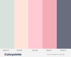 Conch Peach Schnapps Pastel Pink Wewak Storm Gray Color Scheme Icolorpalette Color Palette Pink Blue Color Schemes Blue Colour Palette