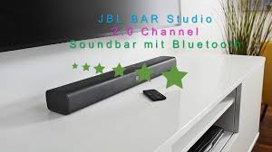 The jbl bar studio soundbar is a fine budget upgrade on your tv speakers. Jbl Bar Studio 2 0 Channel Soundbar Mit Bluetooth Schwarz Youtube