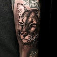 Mountain lion tattoo black and grey. Those Eyes Tho Mountain Lion Faces In The Dark Tattoo Facebook