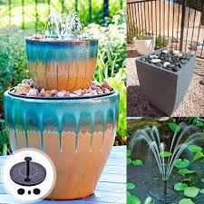 New Solar Powered Fountain Kit With Built In Battery Garten Solarbrunnen Hinterhof Garten