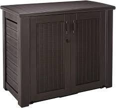 Teak buffet with storage outdoor furniture. Amazon Com Rubbermaid Decorative Patio Chic Weather Resistant Outdoor Storage Cabinet Black Oak Garden Outdoor