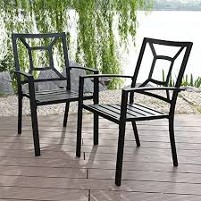 New Phi Villa Patio Dining Chair Metal Arm Chairs Indoor Outdoor 2 Pack Black Online Toplikestore In 2020 Outdoor Chairs Metal Patio Chairs Outdoor Dining Chairs