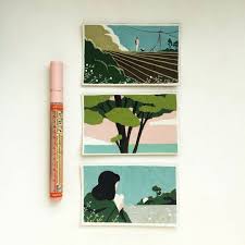 Arradon Acrylic Markers On Recycled Cardboard I Ve Been Quite Impressed By Tallulahfontaine S Work Lately M Gouache Art Marker Art Illustration Art