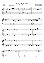 Ichigo's sheet music is a collection of free sheet music from various anime and game titles. Your Lie In April Main Theme Sheet Music For Piano Download Free In Pdf Or Midi Your Lie In April Anime Sheet Music Lie In April