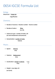 0654 cambridge igcse coordinated science formula list all sciences teaching resources formulas school objects flashcards
