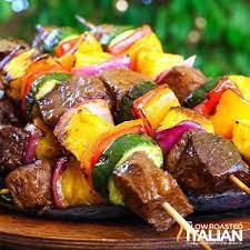 Grilled Hawaiian Beef Kabobs The Slow Roasted Italian Kabob Recipes Beef Kabobs
