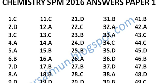Alternatively, you may order our 2016 mail order exam tips with exam tips, questions, sample answers and notes which is more accurate. Spm Chemistry 2016 Paper 1 Answers Mr Sai Mun S Blog