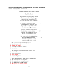 Exam Review Poetry Answers