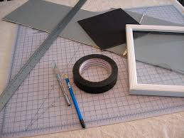 Diy photo mattes, gallery wall. Diy Photo Mats A Great Way To Reuse Old Pieces Of Cardboard