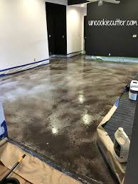Polished Concrete How I Got My Slab Ready For Paint Uncookie Cutter Polished Concrete Concrete Stained Floors Concrete Floors Diy