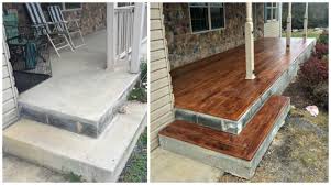 Concrete Wood Before After Harrisonburg Va With Images Decorative Concrete Patio Concrete Patio Concrete Resurfacing