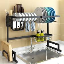 Maybe you would like to learn more about one of these? Dish Drying Rack Over Sink Rack Drainer Shelf Kitchen Cutlery Holder Stainless Steel Over The Sink Shelf Storage Rack Black Walmart Com Walmart Com