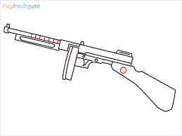 How to draw a gun in easy steps. How To Draw Thompson Gun Step By Step 7 Easy Phase