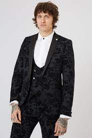 Order your perfectly fitted women's tuxedo pants in black, white, gray, navy, and red at little black tux. Twisted Tailor Fleet Floral Skinny Fit Tuxedo Jacket Black