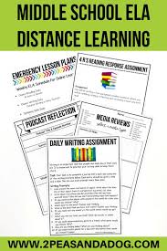 Distance Learning For Middle School Ela In 2020 Middle School Ela Teaching Middle School Middle School Reading