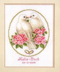 Simple yet elegant, this is the perfect design to commemorate the union. Vervaco Doves Wedding Sampler Cross Stitch Kit