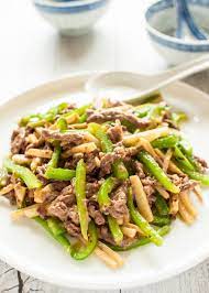 This Is A Quick Stir Fry Dish That Originated In China Beef Green Pepper Capsicum And Bamboo Shoots Easy Japanese Recipes Beef Foods Recipes Bamboo Recipe