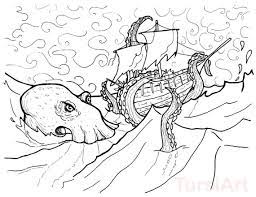 Check spelling or type a new query. Kraken Sea Monster Coloring Pages