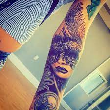 30 Lovely Venetian Mask Tattoos To Celebrate Carnival Temporary Tattoo Blog