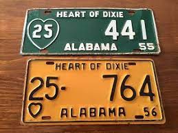 1955 Was The First Year That Heart Of Dixie Appeared On Alabama License Plates And 1956 Was The First Tag Issued After Size Alabama License Plate Fun Facts