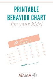 Cheese rewards along the way. Free Printable Behavior Chart The Mama Notes
