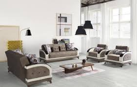 Benötigst du jedoch nur selten so viele sitzgelegenheiten und bevorzugst eher große, spärlich möblierte räume, dann wird ein einzelnes sofa ganz einfach zum. Couch Set Sofa Mit Schlaffunktion Asos 3 2 1 Braun Beige