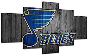 Louis blues wall decor team logo art paintings 5 piece canvas picture ice hockey artwork living room prints poster home decoration wooden framed ready to hang(60''wx32''h) brand: Blues Wall Decor Team Logo Art Paintings 5 Piece Canvas Picture Ice Hockey Artwork Living Room Prints Poster Home Decoration Wooden Framed Ready To Hang 60 Wx32 H Everything Else Amazon Com