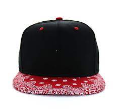Armycrew Blank Bandana Print Flat Bill Two Tone Adjustable Snapback Cap Black Red At Amazon Men S Clothing Store Bandana Print Red Bandana Bandana Patterns
