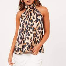 Compre Womens Leopard Printed Halter Neck Cami Vest Evening Party Tops Blouse Barato Frete Gratis Avaliacoes Reais Com Fotos Joom