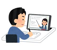 オンライン授業を受ける学生のイラスト（男性）&nbsp;|&nbsp;かわいいフリー素材&nbsp;...