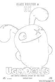 Very simple ox coloring page print. Ox Uglydolls Coloring Pages Printable