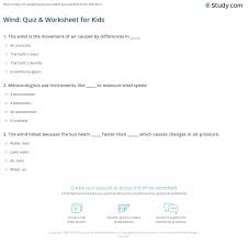 Before getting started, you may want to read answers to questions about hurricanes. Wind Quiz Worksheet For Kids Study Com