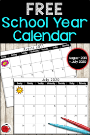 Terris Teaching Treasures Free School Year Calendar 2019 2020