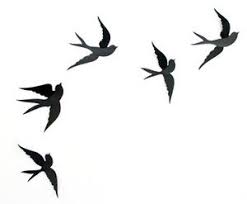 Black Birds In Painting Set 5 Flying Swallows Black Birds Home Wall Art Decor Decorative Cute Decor Tatoeage Ideeen Tatoeageonwerpen Tatoeages