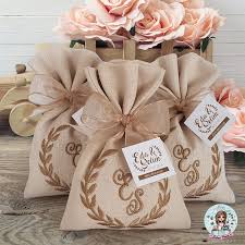 Engagement Wedding Burlap Bag Reusable Tote Bags Gift Wrapping