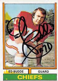 Ed Budde autographed football card (Kansas City Chiefs) 1974 Topps #108
