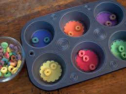 You can make an alternative activity using floral foam or clay and a few wooden skewers. Muffin Tin Froot Loops Cereal Color Sorting Snack B Inspired Mama