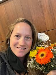 Please can I thank the very kind lady who very kindly gave me these  flowers. She heard my husband talking in Neros about my cancer and gave me  these. Thank you do